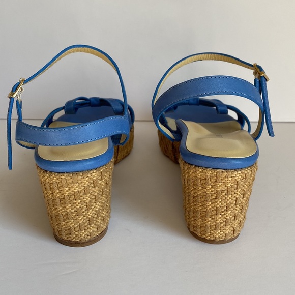 Sarah Flint Mirjana Leather Blue Wedge - Picture 9 of 15